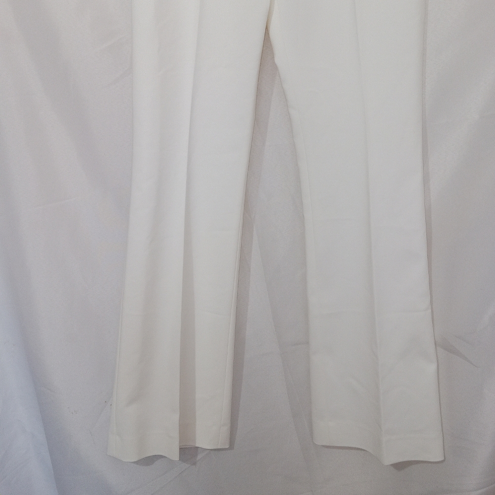 Antonio Melani White Flare Wide Leg Dress Pants Womens 8 High Rise Tailored 33" - Picture 3 of 10